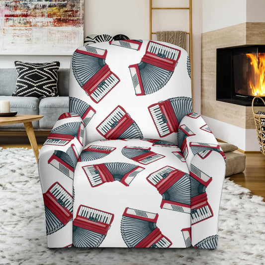 Accordion Pattern Print Design 03 Recliner Slipcover with Pocket