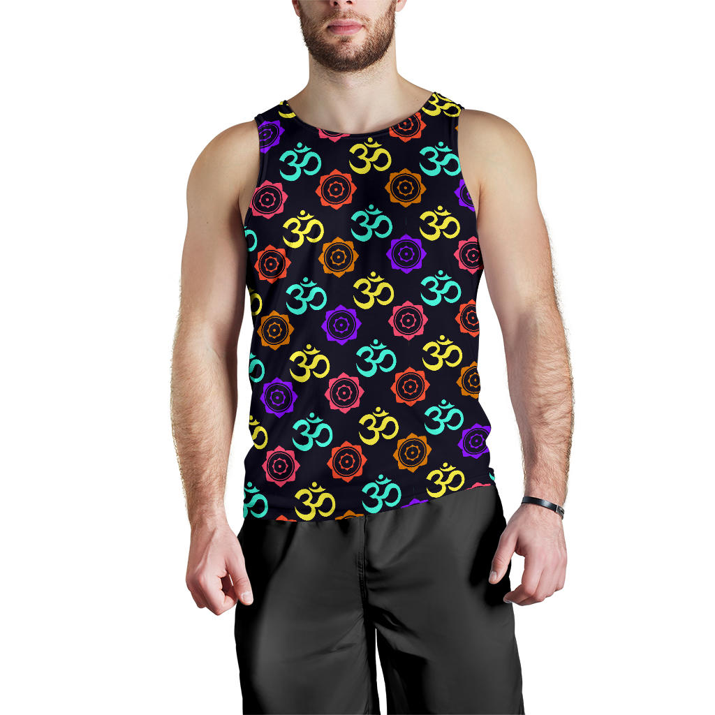 Chakra OM Print Pattern Men Tank Top