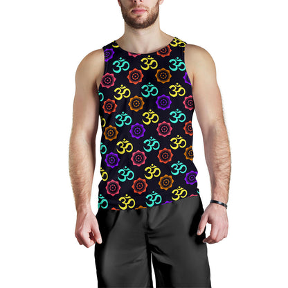 Chakra OM Print Pattern Men Tank Top