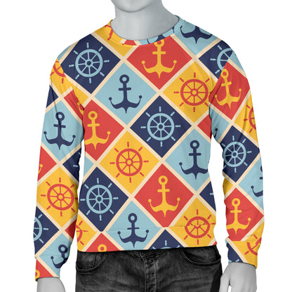 Nautical Pattern Design Themed Print Men Long Sleeve Sweatshirt