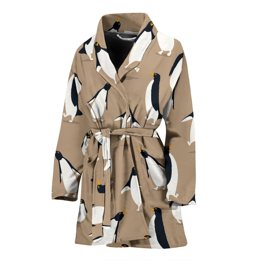 Penguin Pattern Print Design A01 Women Bathrobe