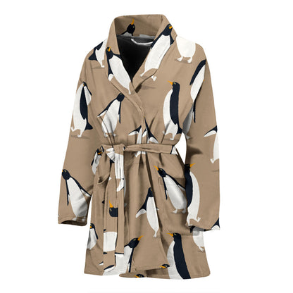 Penguin Pattern Print Design A01 Women Bathrobe