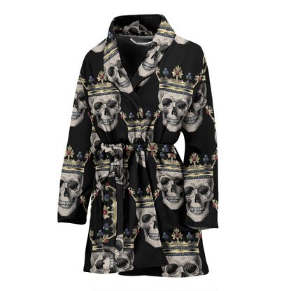 Skull King Print Design LKS3010 Women Bathrobe
