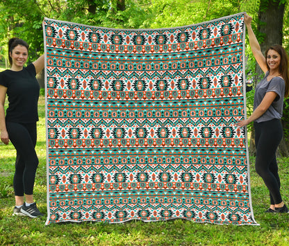 Indian Navajo Ethnic Themed Design Print Quilt Bedspread