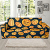 Pumpkin Halloween Pattern Print Design A04 Sofa Slipcover