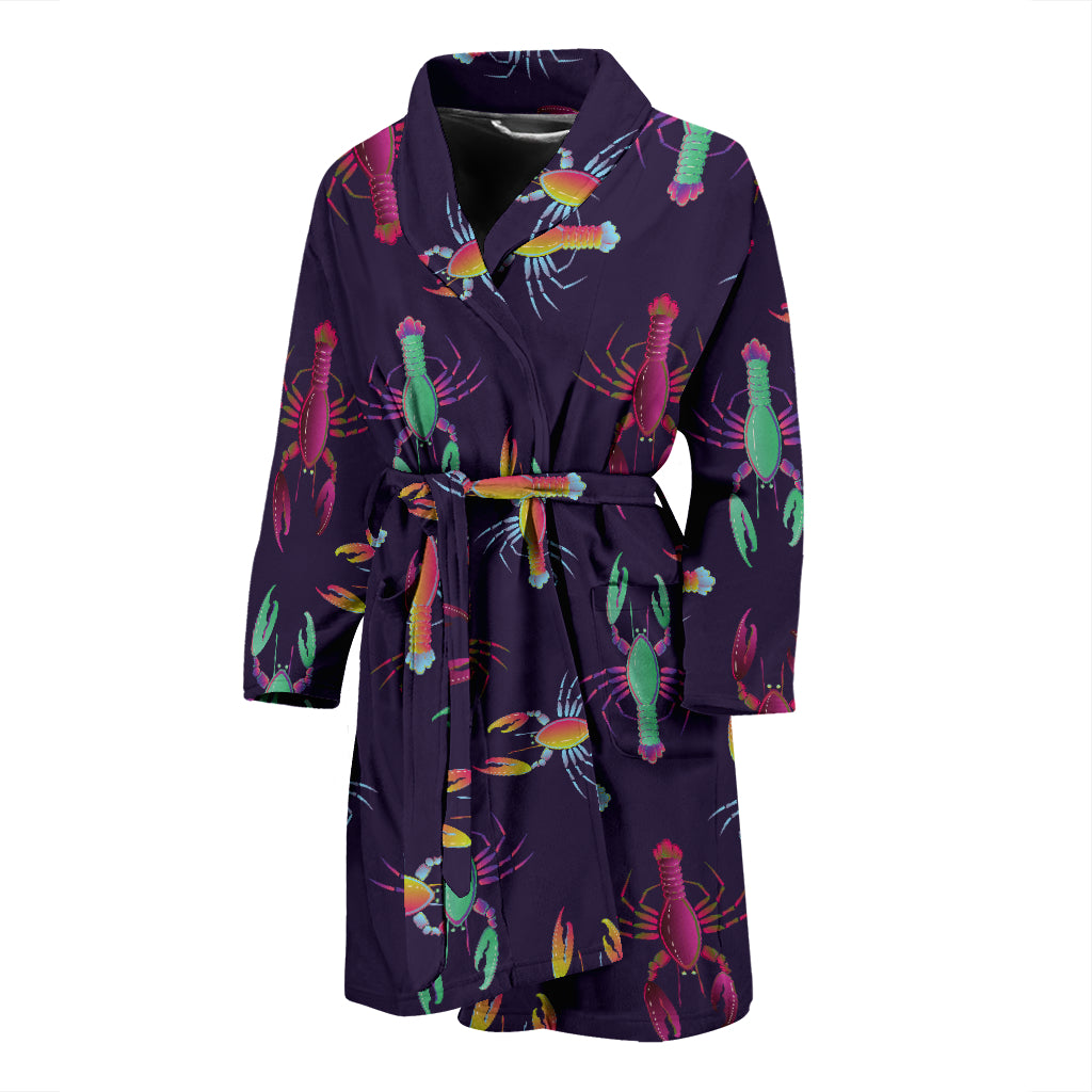 Lobster Print Design LKS402 Men Bathrobe