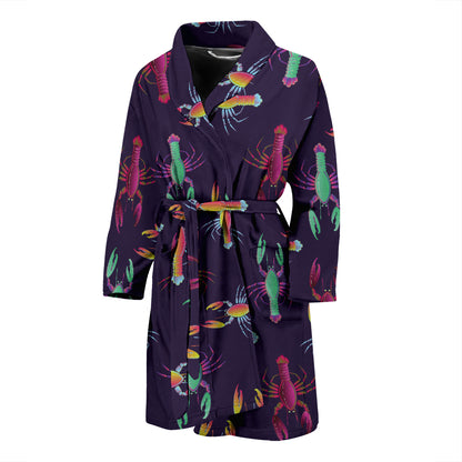 Lobster Print Design LKS402 Men Bathrobe
