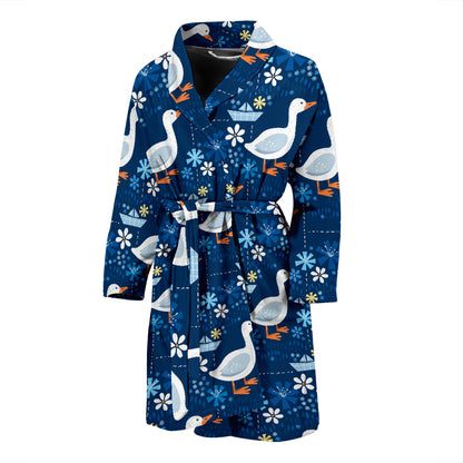 Goose Print Design LKS405 Men Bathrobe