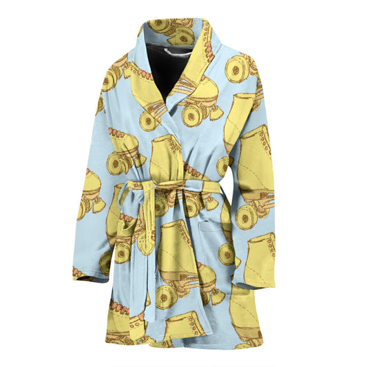 Roller skate Pattern Print Design A03 Women Bathrobe