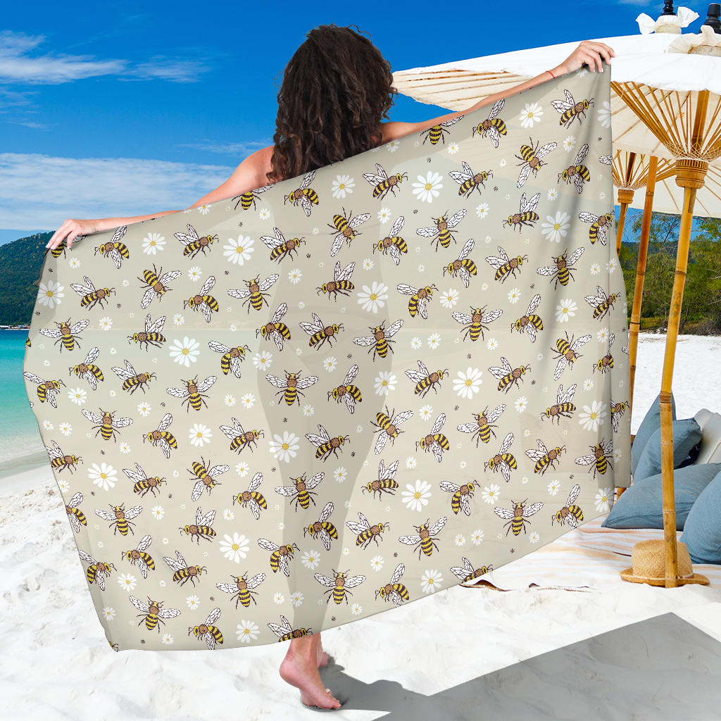 Bee Pattern Print Design 03 Sarong Pareo Wrap