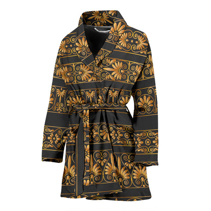 Ancient Greek Print Design LKS303 Women Bathrobe