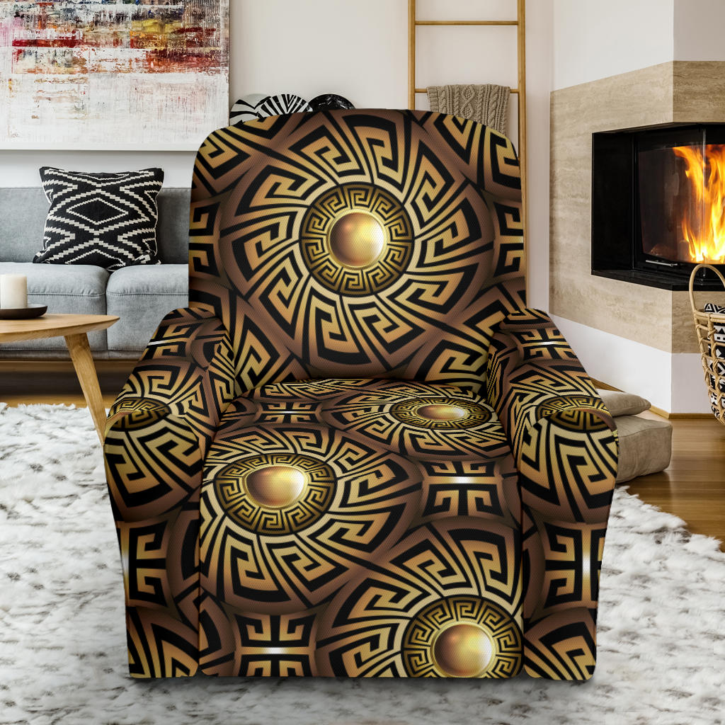 Ancient Greek Print Design LKS3012 Recliner Slipcover with Pocket