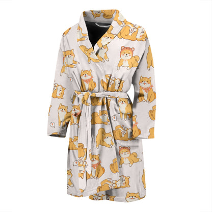 Shiba Inu Print Design LKS308 Men Bathrobe