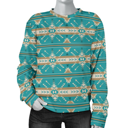 Southwest Native Design Themed Print Women Long Sleeve Sweatshirt
