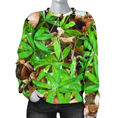 Camouflage Realistic Tree Fresh Print Women Long Sleeve Sweatshirt