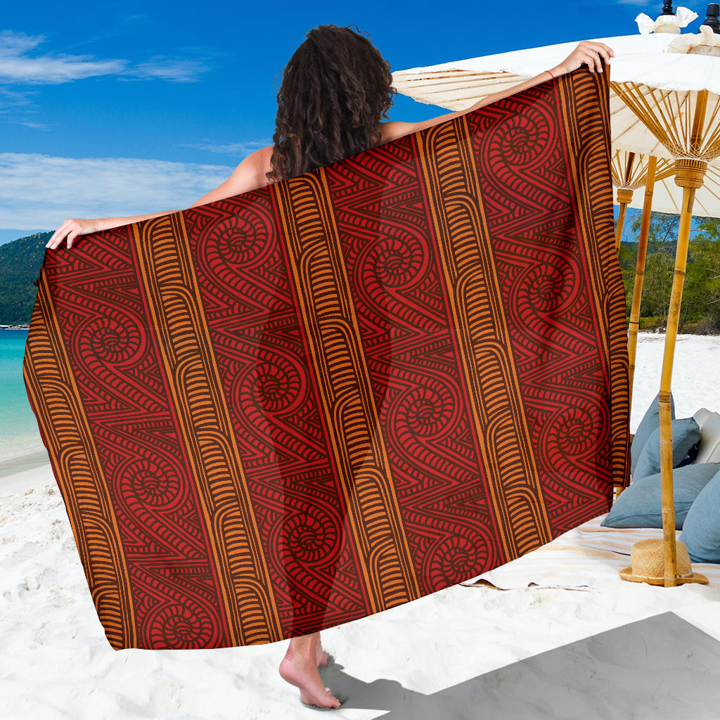 Maori Pattern Print Design 05 Sarong Pareo Wrap