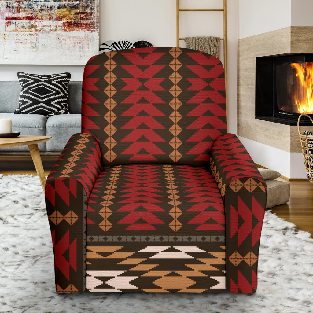 Native Pattern Print Design A02 Recliner Slipcover with Pocket