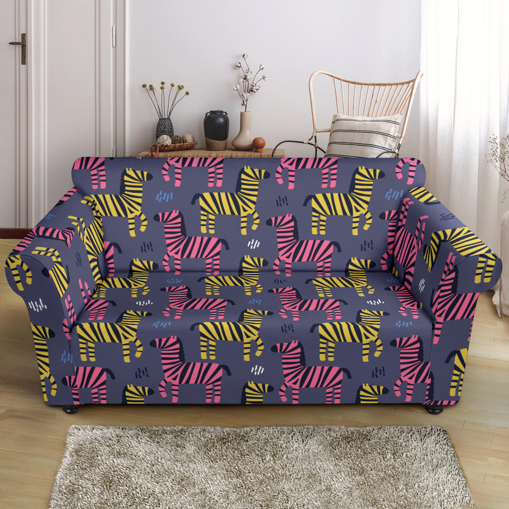Zebra Print Design LKS303 Loveseat Couch Slipcover