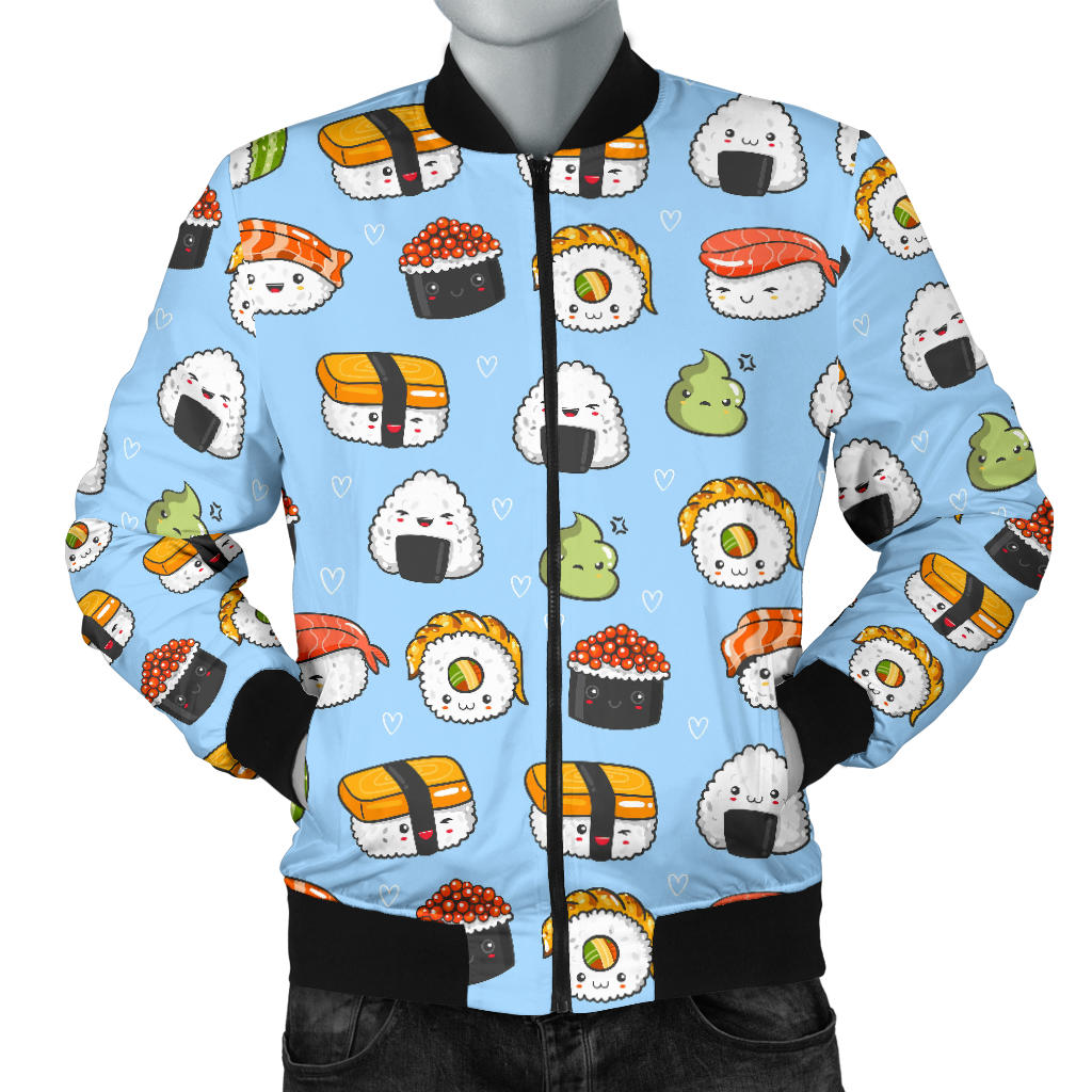 Sushi Cartoon Design Men Bomber Jacket