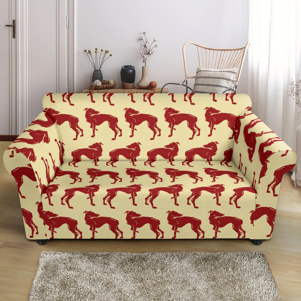 Whippets Print Design LKS301 Loveseat Couch Slipcover