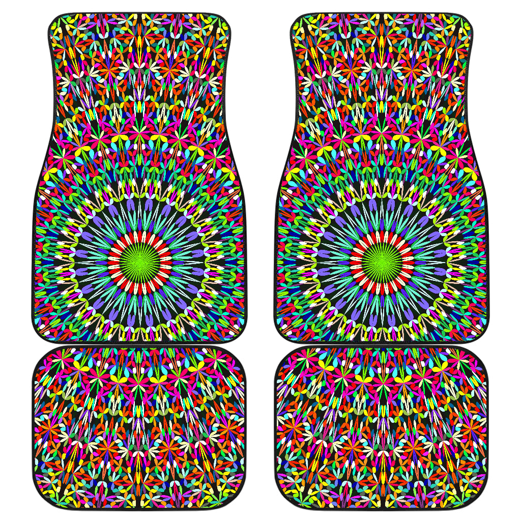 Bohemian Colorful Style Print Car Floor Mats Front Back