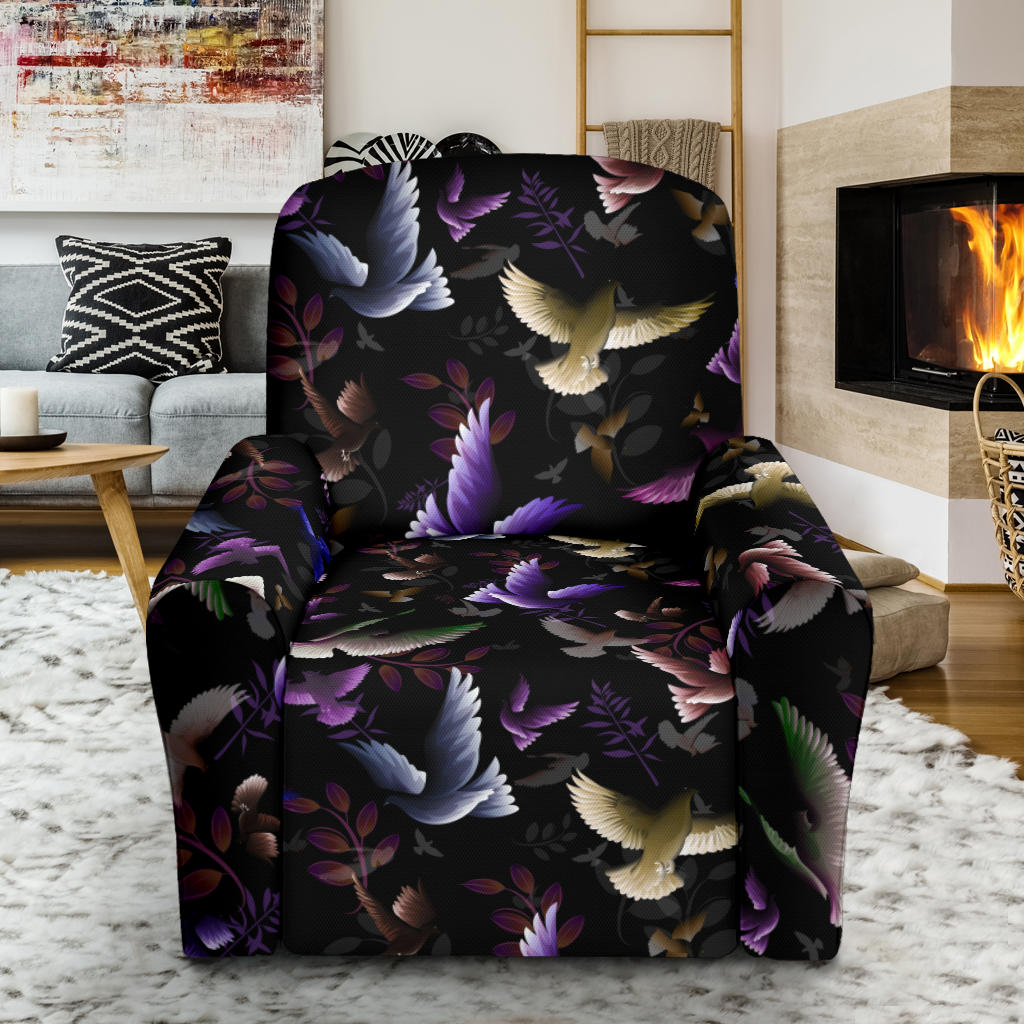 Pigeon Pattern Print Design 01 Recliner Slipcover with Pocket