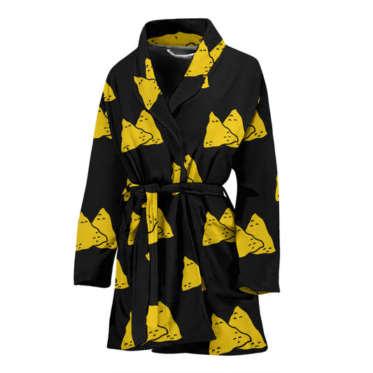 Nachos Pattern Print Design A02 Women Bathrobe