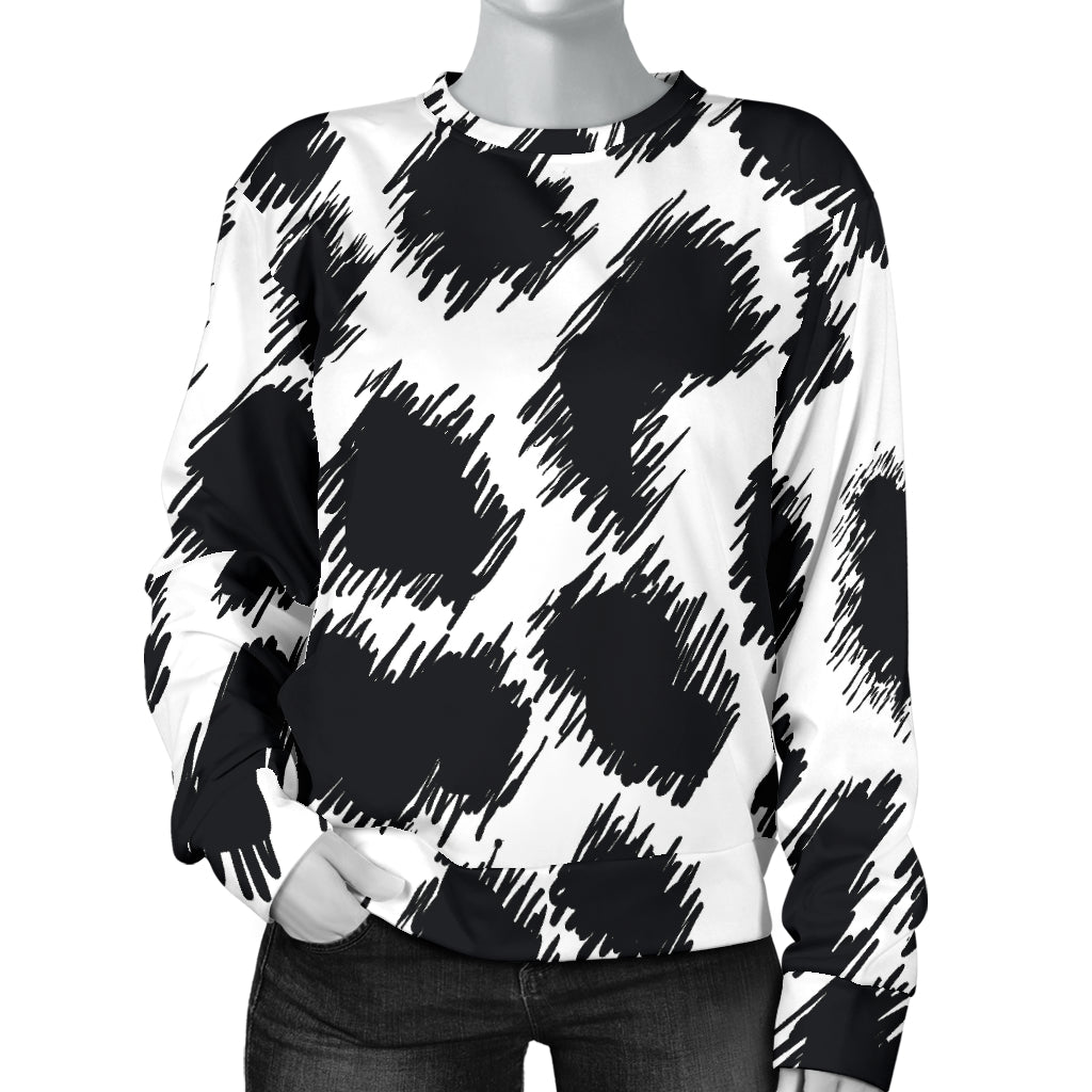 Cheetah Black Print Pattern Women Long Sleeve Sweatshirt
