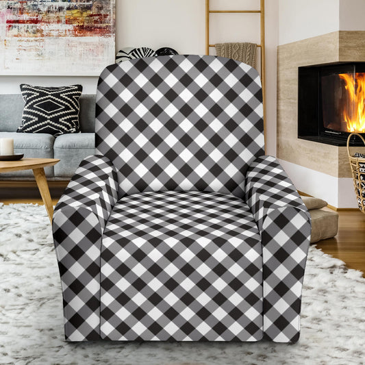 Gingham Print Design LKS402 Recliner Slipcover with Pocket