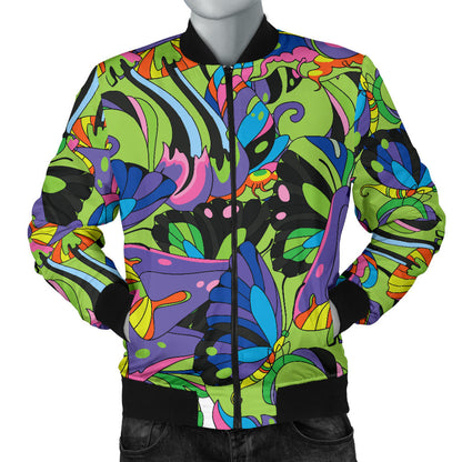 Psychedelic Trippy Mushroom Themed Men Bomber Jacket
