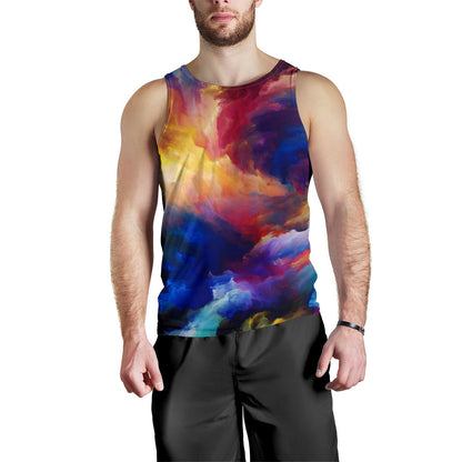 Vortex Twist Swirl Water Color Design Men Tank Top