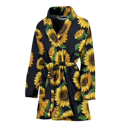 Sunflower Print Design LKS306 Women Bathrobe