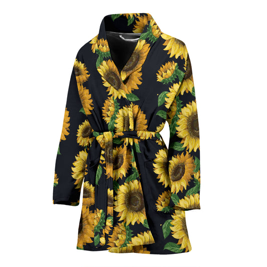 Sunflower Print Design LKS306 Women Bathrobe