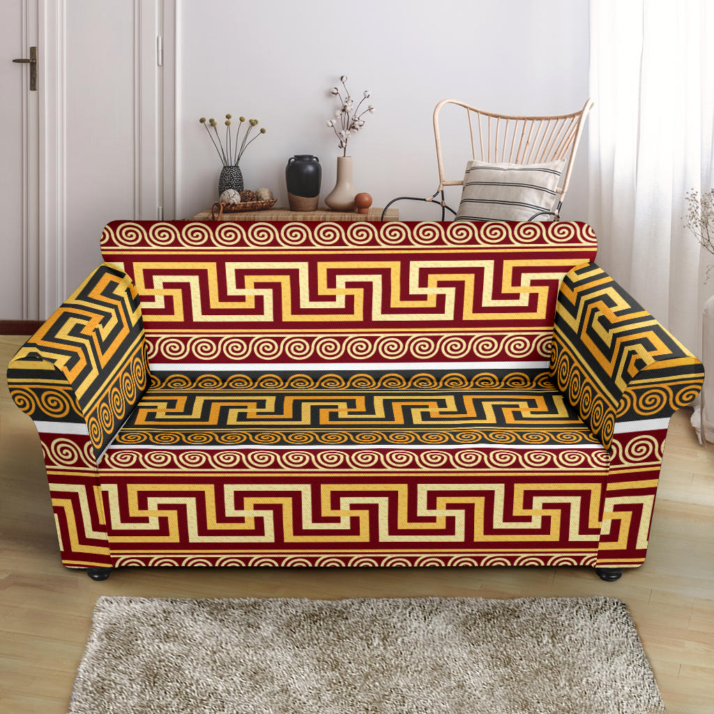 Ancient Greek Pattern Print Design LKS302 Loveseat Couch Slipcover