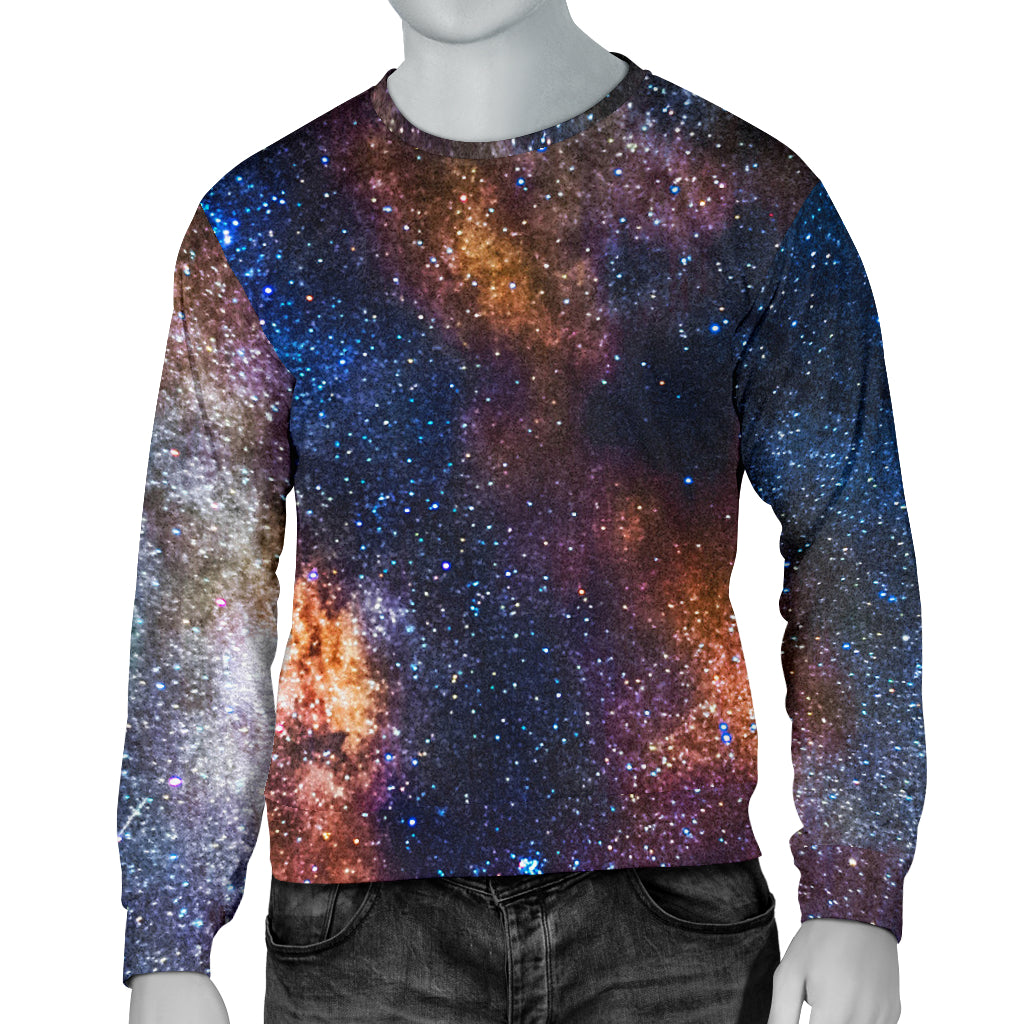 Celestial Milky way Galaxy Men Long Sleeve Sweatshirt