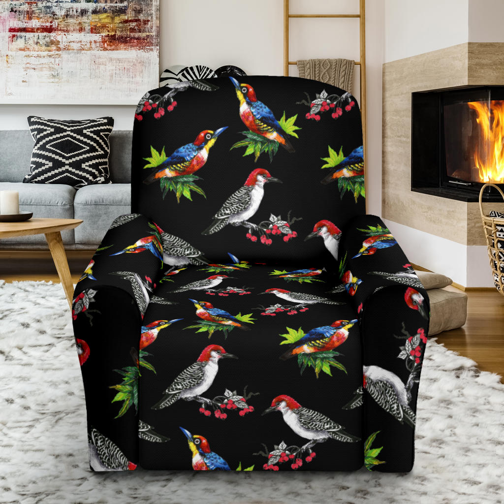 Birds Pattern Print Design 06 Recliner Slipcover with Pocket