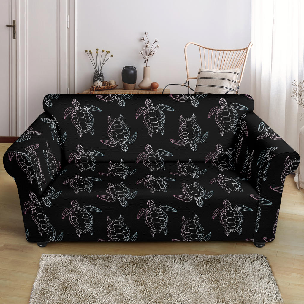 Sea Turtle Print Design LKS3012 Loveseat Couch Slipcover