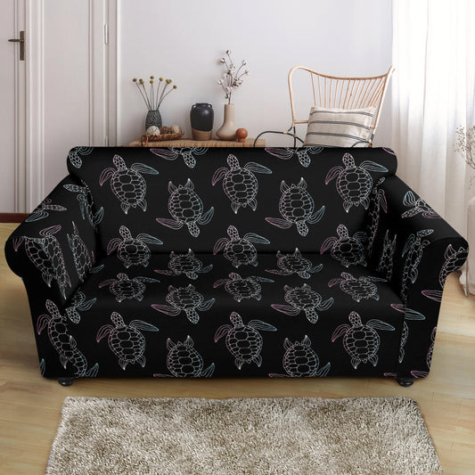 Sea Turtle Print Design LKS3012 Loveseat Couch Slipcover