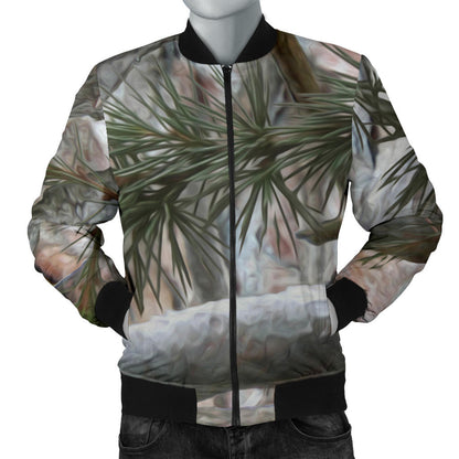 Camo Realistic Tree Forest Pattern Men Bomber Jacket