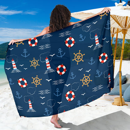 Nautical Pattern Print Design A06 Sarong Pareo Wrap