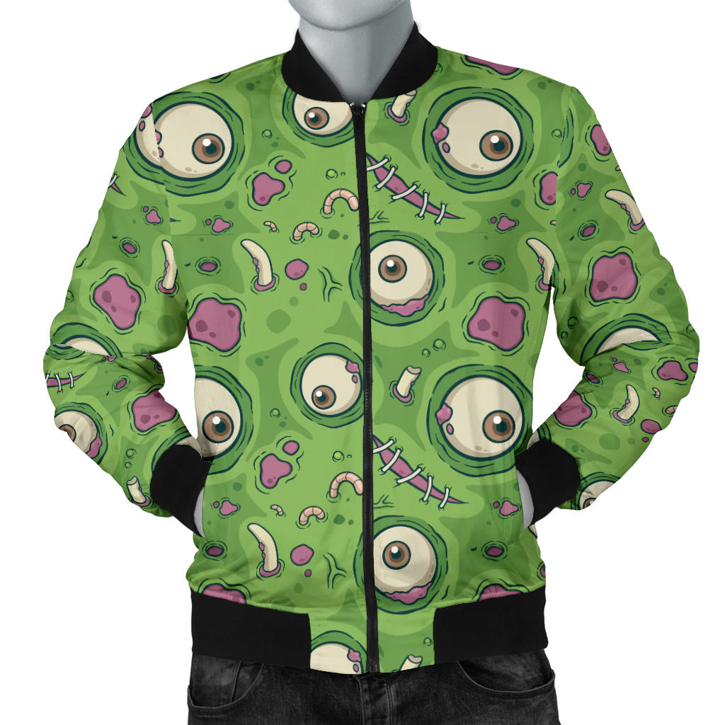 Zombie Eyes Design Pattern Print Men Bomber Jacket