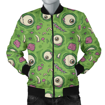 Zombie Eyes Design Pattern Print Men Bomber Jacket