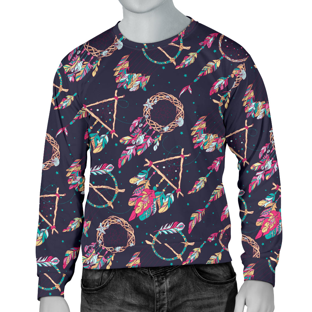 Boho Dream Catcher Colorful Men Long Sleeve Sweatshirt