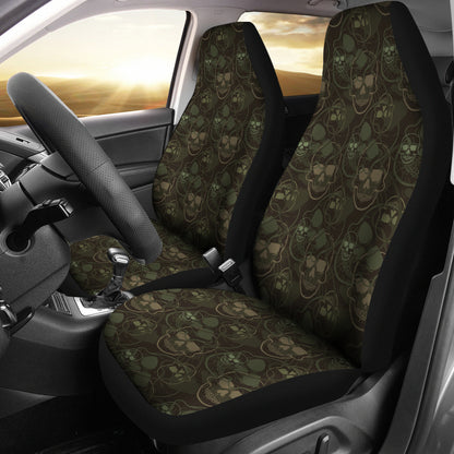 Skull Camo Style Print Design LKS308 Car Seat Covers