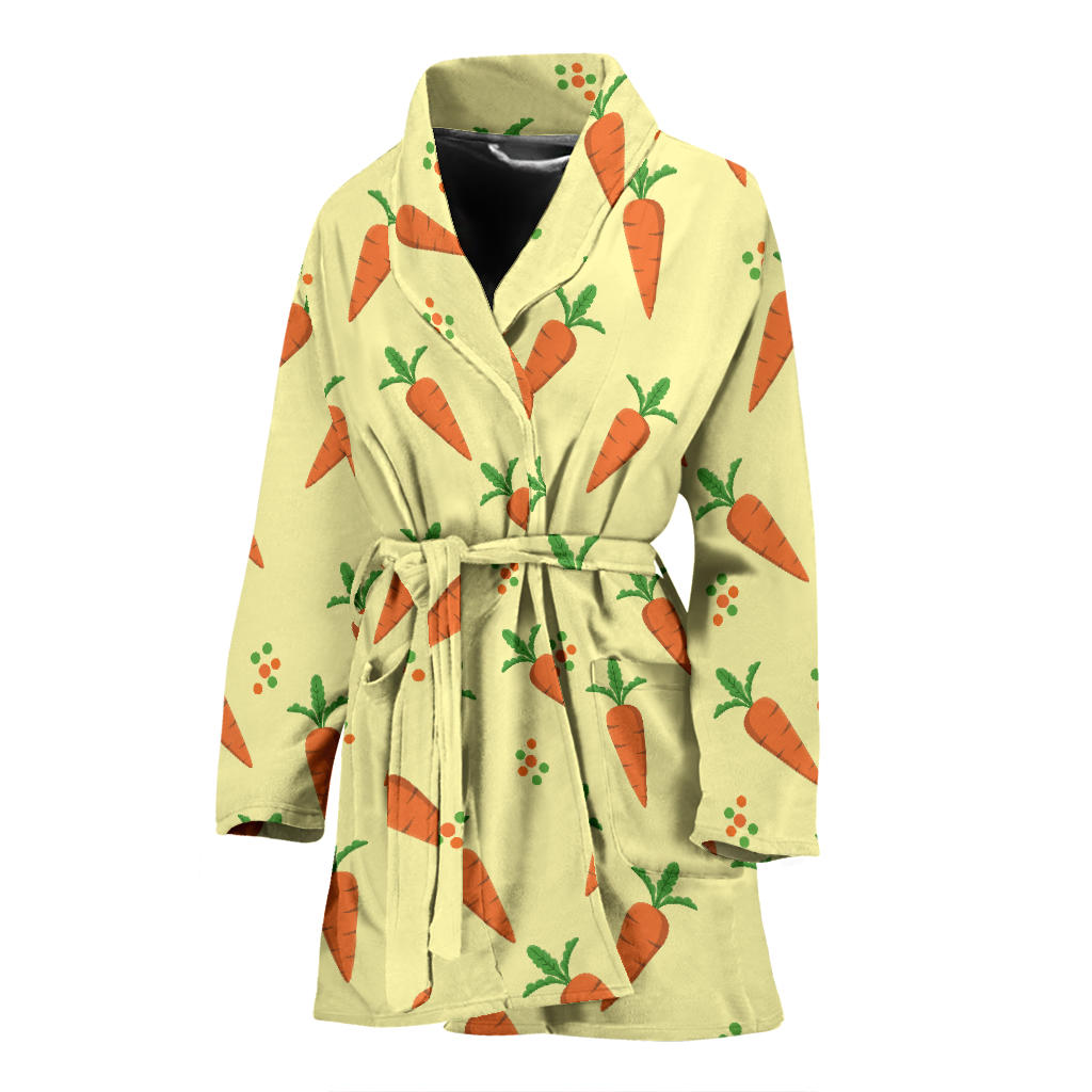 Carrot Pattern Print Design 04 Women Bathrobe