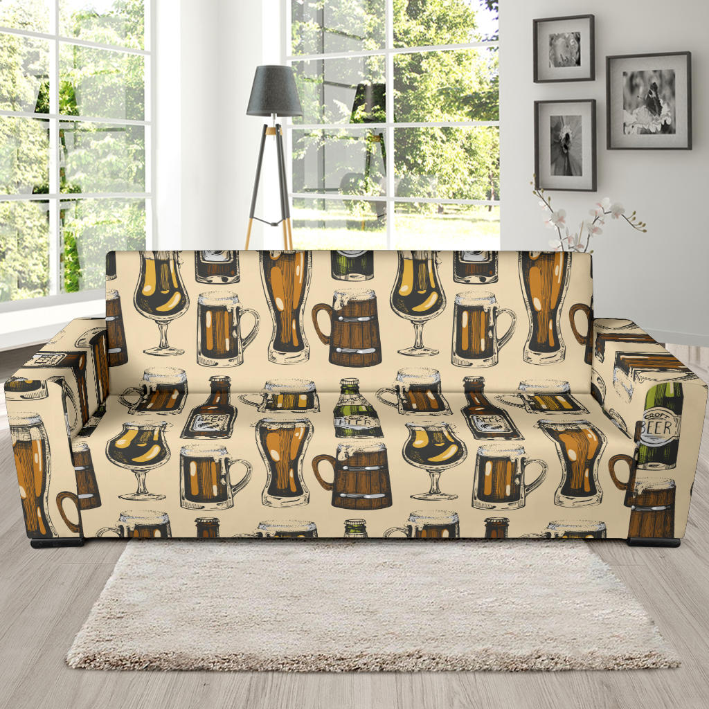 Beer Pattern Print Design 04 Sofa Slipcover