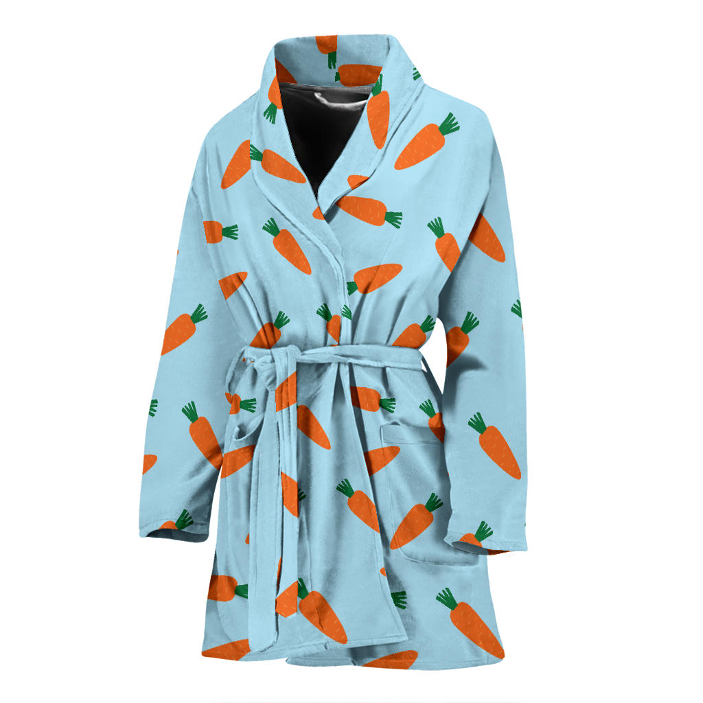 Carrot Pattern Print Design 03 Women Bathrobe