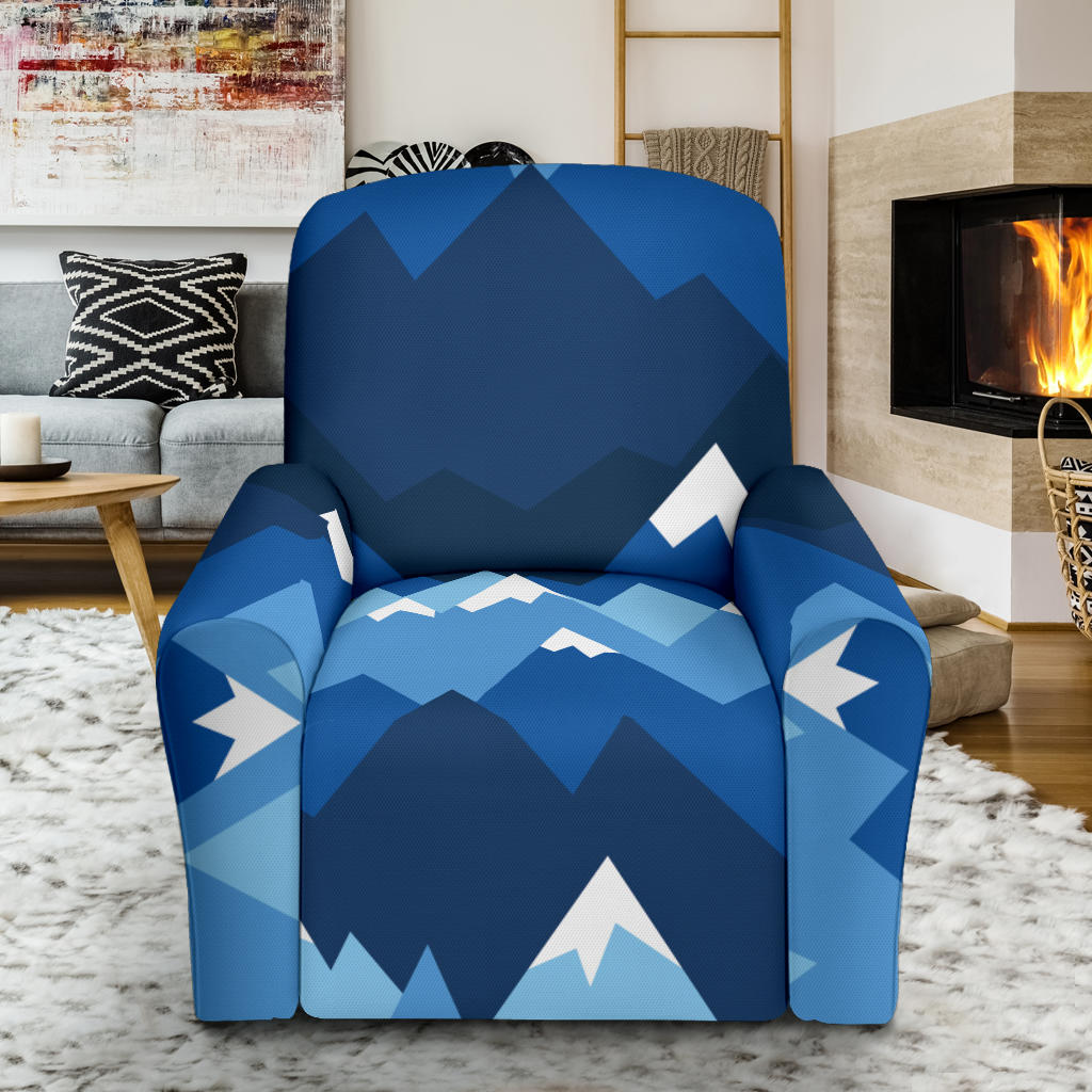 Mountain Pattern Print Design 04 Recliner Slipcover with Pocket