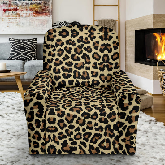 Cheetah Pattern Print Design 02 Recliner Slipcover with Pocket