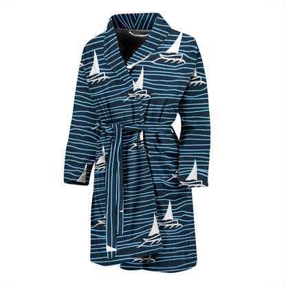 Sailboat Print Design LKS303 Men Bathrobe